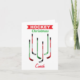 Hockey Sticks Coach Christmas Card