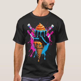 Hockey Sticks Ice Cream Sprinkle Drip Sport Boy T-Shirt