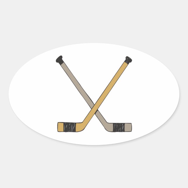 Hockey Sticks Oval Sticker (Front)