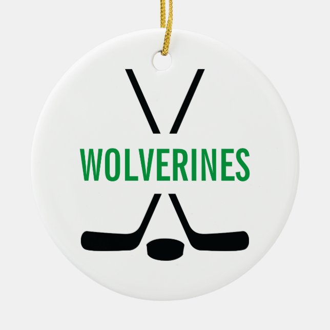 Hockey Sticks Personalised Ceramic Ornament (Front)