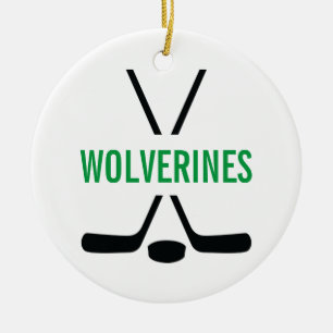 Hockey Sticks Personalized Ceramic Ornament