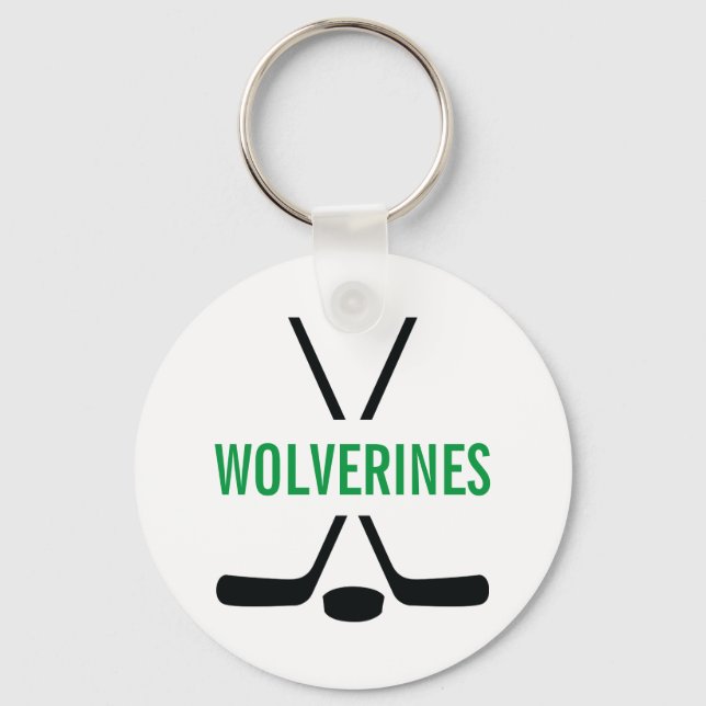 Hockey Sticks Personalized Key Ring (Front)