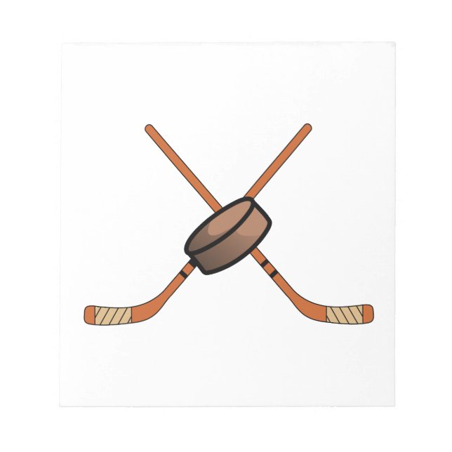 Hockey Sticks & Puck Notepad (Front)