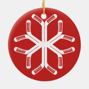 Hockey Sticks Snowflake Holiday Decoration