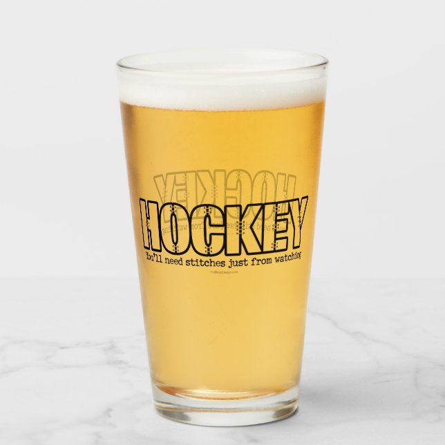Hockey Stitches Glass (Front Filled)