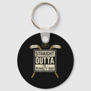 Hockey Straight From Penalty Box Funny Men Boys Key Ring
