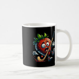 Hockey Strawberry Panic Cartoon Fruit Sports Humor Coffee Mug