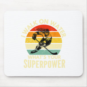 Hockey Superpower Quote Retro Ice Skating Player D Mouse Pad