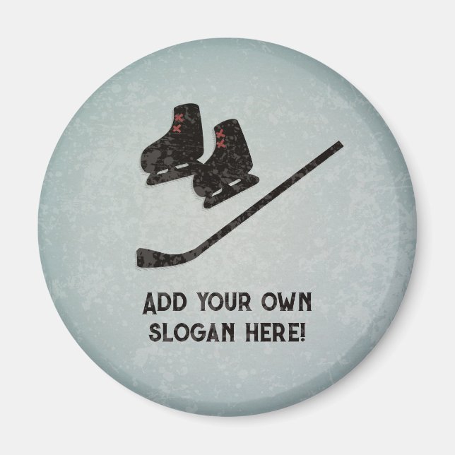 Hockey Team on ice texture - custom text for team Magnet (Front)