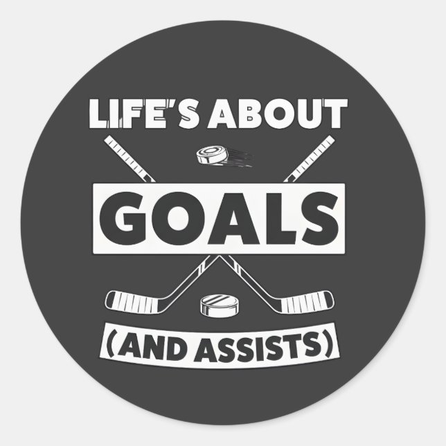 Hockey Team Spirit Quote Tee Classic Round Sticker (Front)