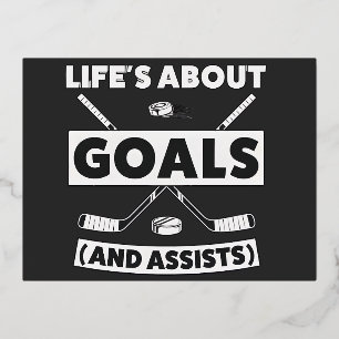 Hockey Team Spirit Quote Tee Foil Holiday Postcard