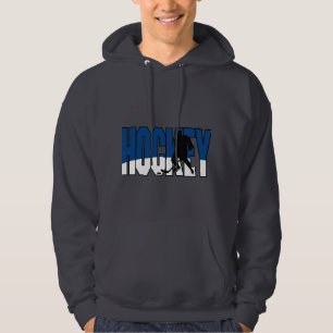 hockey text blue hoodie