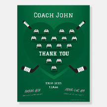 Hockey Thank You Coach Manager (green) Team Sign