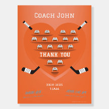Hockey Thank You Coach Manager (orange) Team Sign
