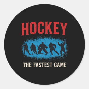 Hockey – The Fastest Game Silhouette Classic Round Sticker