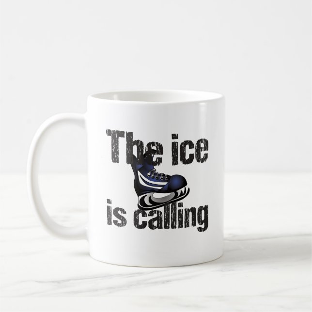 Hockey The Ice is Calling Coffee Mug (Left)