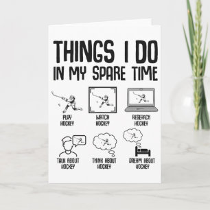 Hockey Things I Do In My Spare Time Ice Hockey Kid Card