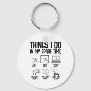 Hockey Things I Do In My Spare Time Ice Hockey Kid Key Ring