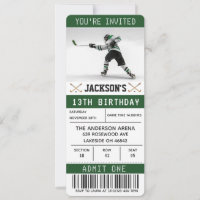 Hockey Ticket Birthday Invitation Template