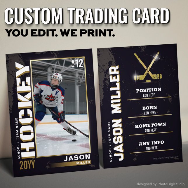 Hockey Trading Card Hockey Player Card Black Gold (Hockey Trading Card Hockey Player Card Black Gold)