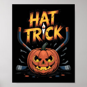Hockey Trick Halloween Soky Pumpkin Ice Hockey Hal Poster