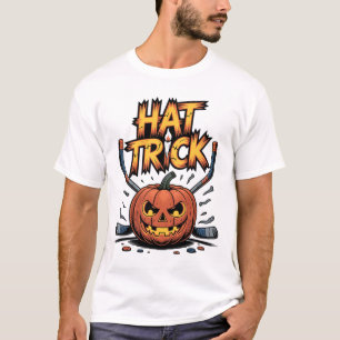 Hockey Trick Halloween Spooky Pumpkin Ice Hockey H T-Shirt