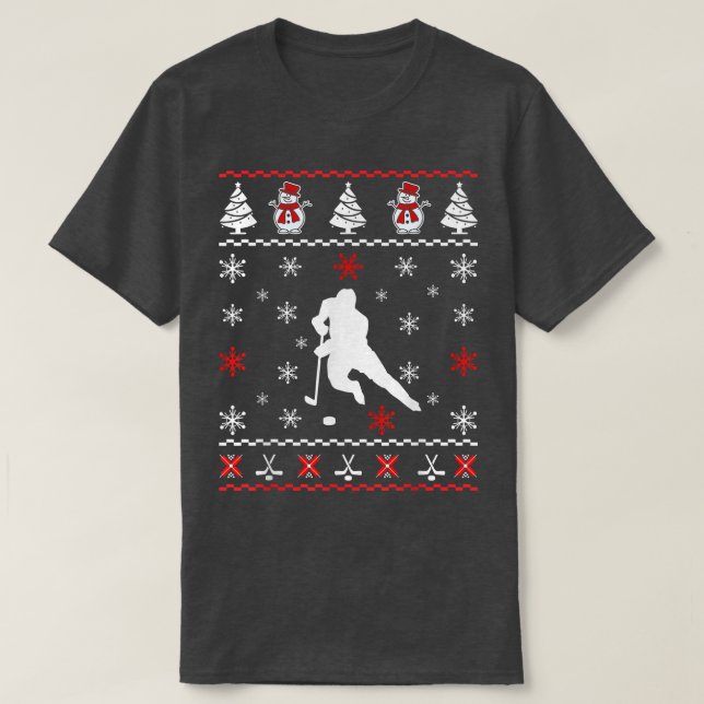 Hockey Ugly Christmas Sweater Gifts For Women Men  (Design Front)