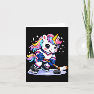 Hockey Unicorn Ice Hockey Cute Funny Girls Winter Card