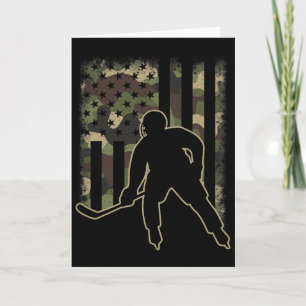 Hockey Us Flag Camouflage Camo Ice Hockey Player M Card