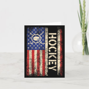 Hockey Usa Aamerican Flag Hockey Player Ice Hockey Card