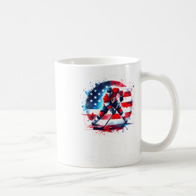 Hockey Usa Go Usa Team Usa Flag 2026 Hockey (2)  Coffee Mug (Right)