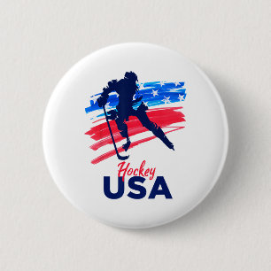 Hockey Usa Support The Team Shirt Usa Ice Hockey L 6 Cm Round Badge