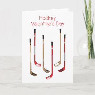 Hockey Valentine's Day Card - Hockey Sticks