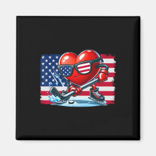 Hockey Valentines Day Valentine Us Flag Sungles Pa Magnet