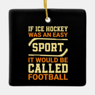 Hockey Versus Football Ceramic Ornament