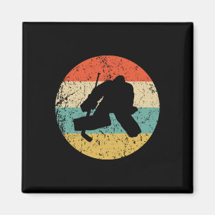 Hockey - Vintage Retro Hockey Goalie Magnet