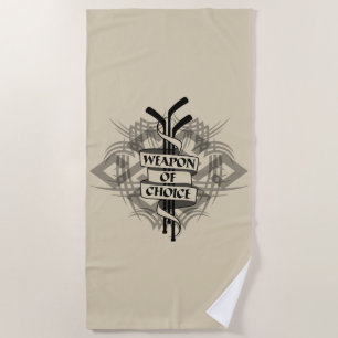 Hockey Weapon Of Choice Beach Towel