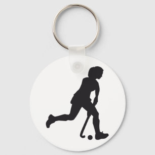 Hockey Woman Key Ring