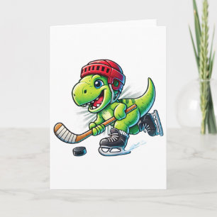 Hockeysaurus Dinosaur Ice Hockey Trex Kids Boys Ic Card