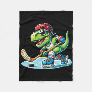 Hockeysaurus Dinosaur Ice Hockey Trex Kids Boys Ic Fleece Blanket