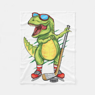 Hockeysaurus Dinosaur Ice Hockey Trex Kids Boys Ic Fleece Blanket