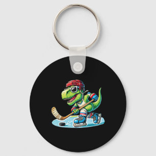 Hockeysaurus Dinosaur Ice Hockey Trex Kids Boys Ic Key Ring