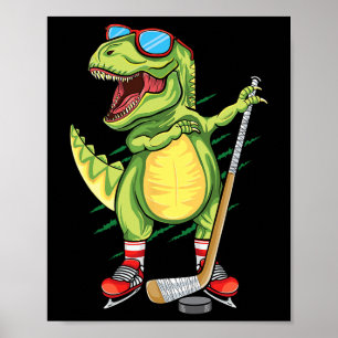 Hockeysaurus Dinosaur Ice Hockey Trex Kids Boys Ic Poster