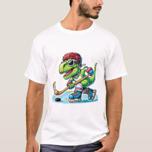 Hockeysaurus Dinosaur Ice Hockey Trex Kids Boys Ic T-Shirt