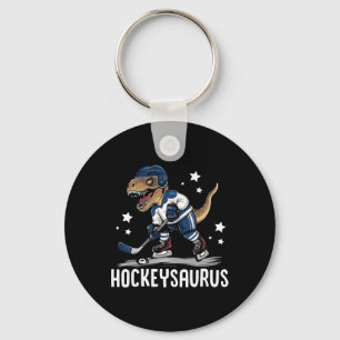 Hockeysaurus Funny Dinosaur Hockey Kids Hockey Boy Key Ring