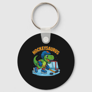 Hockeysaurus Funny Dinosaur Ice Hockey Kids  Key Ring