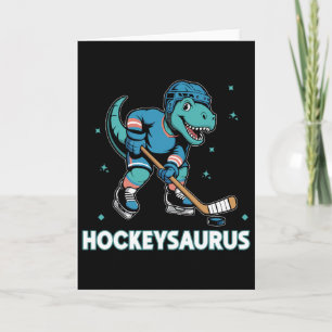 Hockeysaurus Funny Dinosaur Trex Hockey Kids Hocke Card