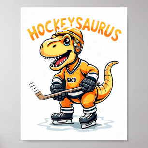 Hockeysaurus Funnydinosaur Hockey Kids Hockey Boy Poster