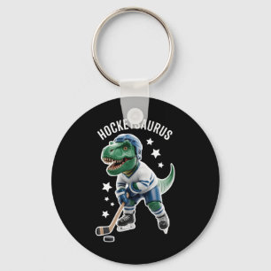 Hockeysaurus Hockey Dinosaur Boys Hockey Pajamas Key Ring