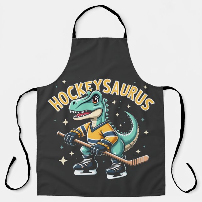 Hockeysaurus Ice Hockey Dinosaur Lovers  Apron (Front)